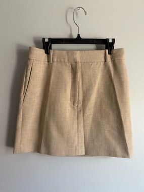 Babaton/Aritzia Beige and Tan Mini Skirt With Belt Loops